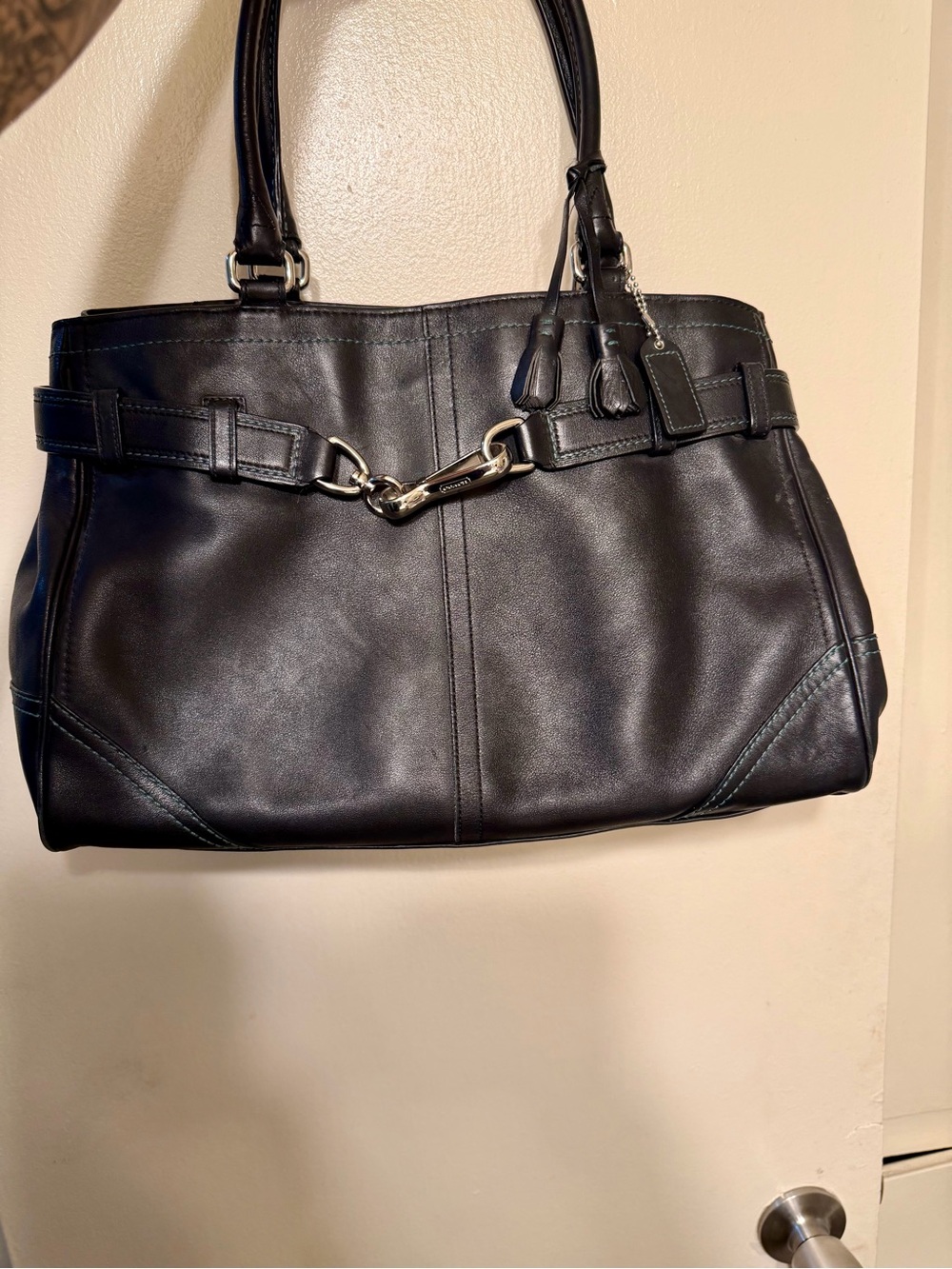 Coach Hamptons Leather Carryall Satchel